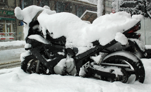 winter motorcycle riding